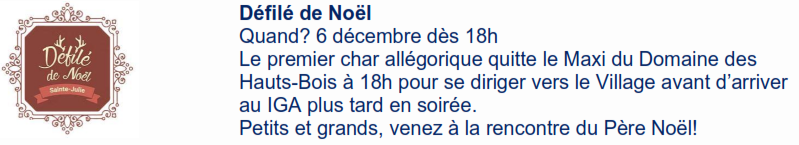 Défilé de Noël